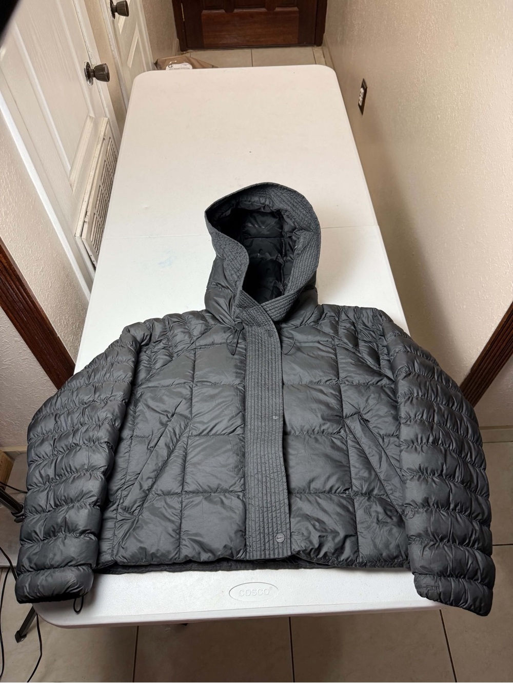 Dirty Nike Swoosh Puffer PrimaLoft Therma-Fit Oversized Jacket Sz M